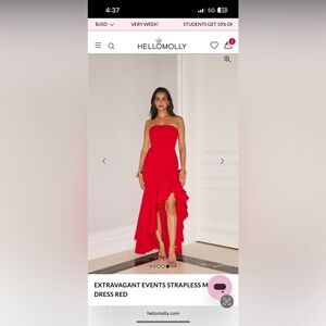 Hello Molly Red Strapless Wedding Dress